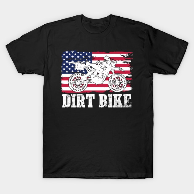 Motocross Bike Motorcycle Dirt Bike Pride Flag T-Shirt by Little Treasures